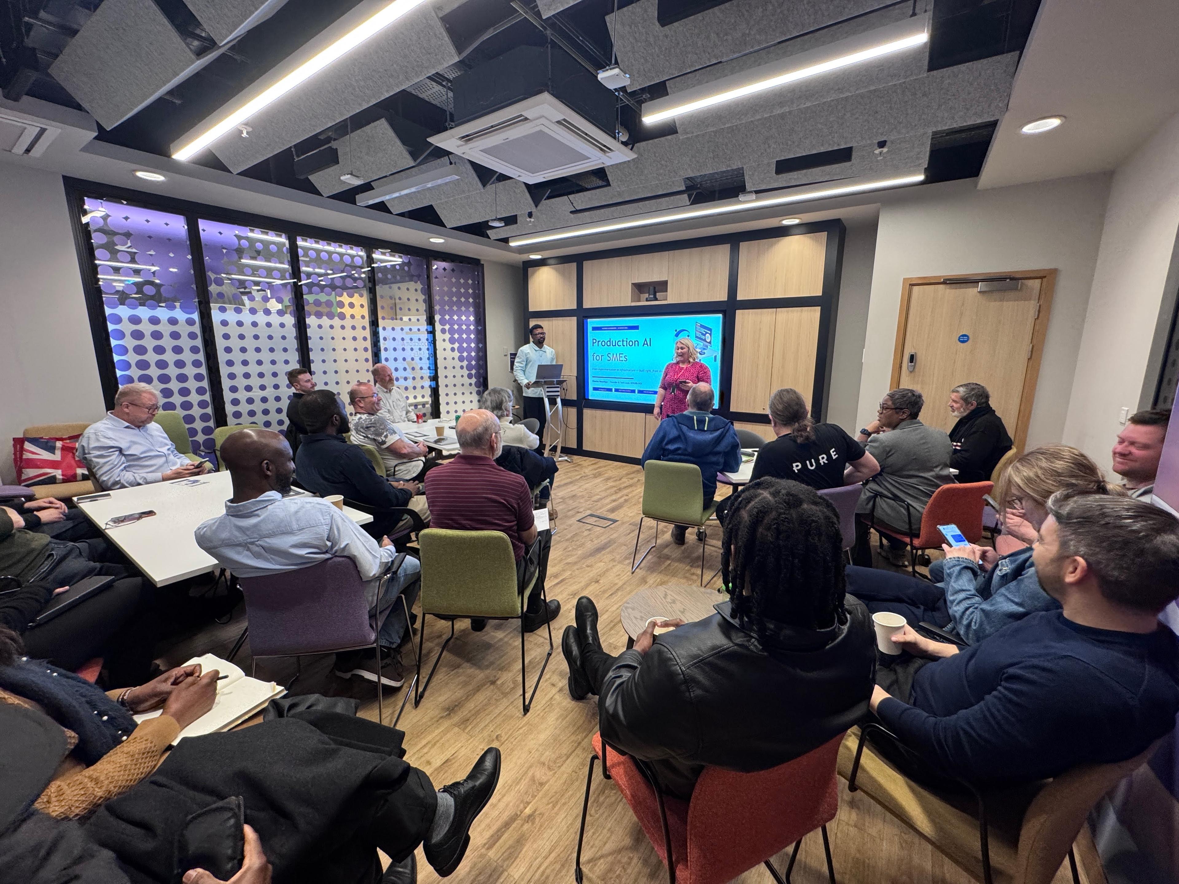 Charles Nwankpa presenting at NatWest Accelerator Hub, Milton Keynes