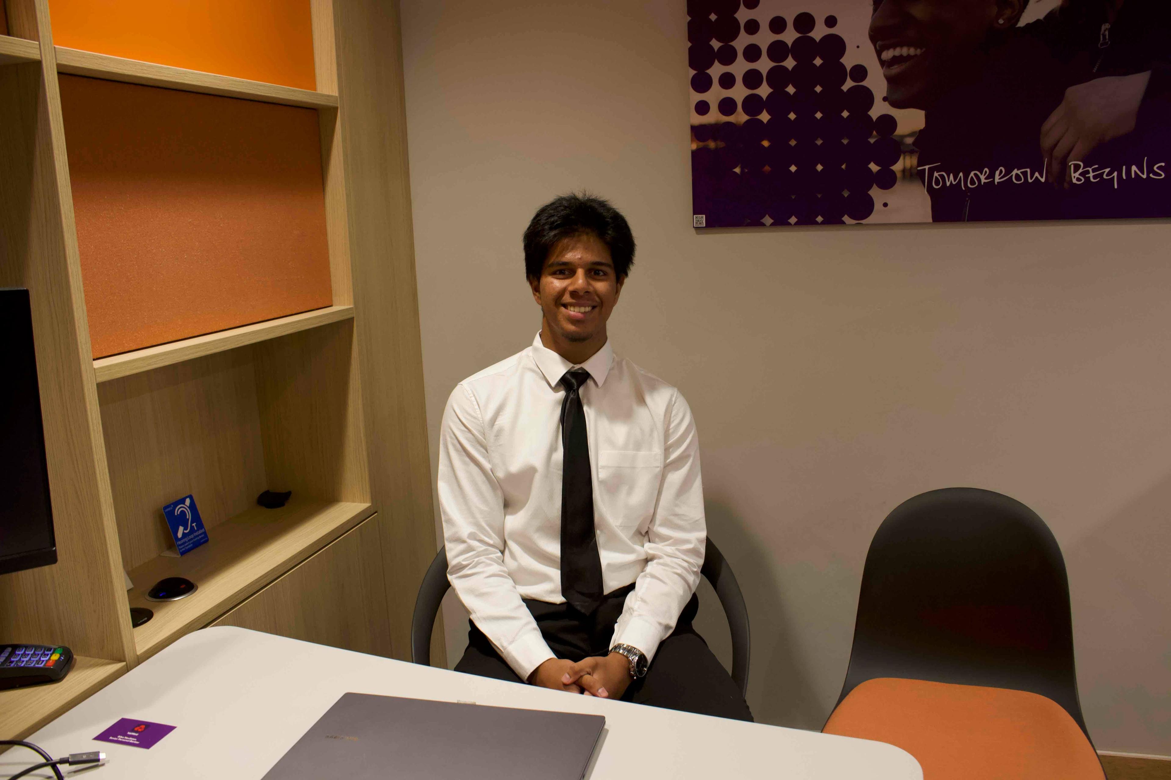 Shayaan Ali during his AI Foundations work experience placement with GEN3BLOCK